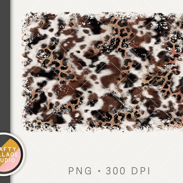 Leopard Cowhide PNG for Sublimation, Brown and White Cow Print, Western Sublimation png, Cow Background, Leopard Print, Waterslide Image