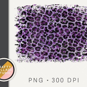 Purple Leopard PNG for Sublimation Design Download, Leopard Print Digital Paper Background, Distressed Leopard Sublimation Print File DTG