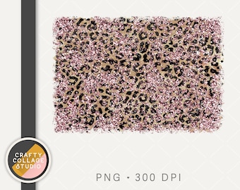 Glitter Leopard Fondo PNG Archivo de sublimación, Leopard Backsplash, Pink Sparkles, Scrapbooking Background, Grunge Distressed Png Descargar
