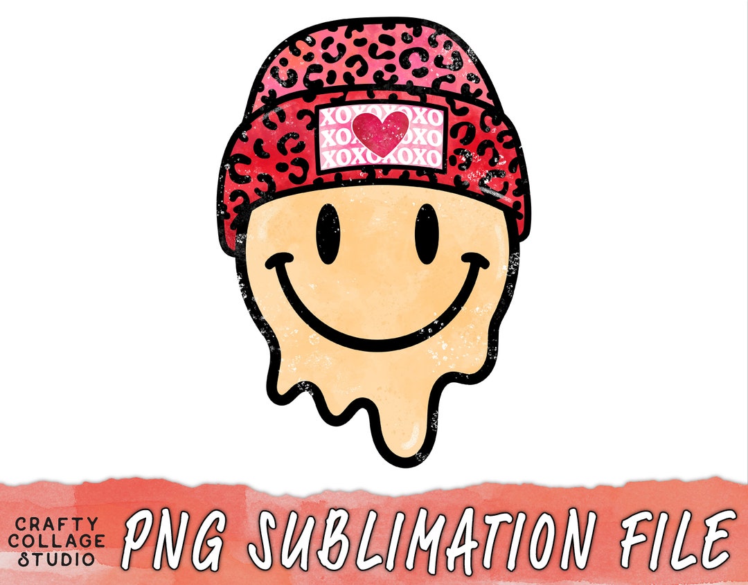 Valentine PNG Sublimation File, Smile Face Retro Valentine Sublimation ...