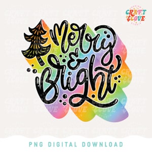 Fichier de sublimation PNG joyeux et lumineux, sublimation de Noël arc-en-ciel, fichier d’impression Retro Disco Christmas Png pour sublimation, png de Noël LGBT
