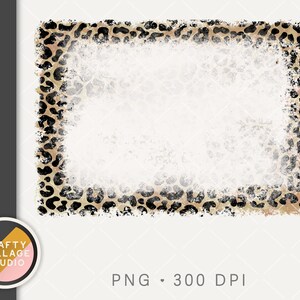 Peut inclure: Un graphique numérique d'un cadre à imprimé léopard avec un fond blanc. Le cadre a un aspect vieilli et délabré.