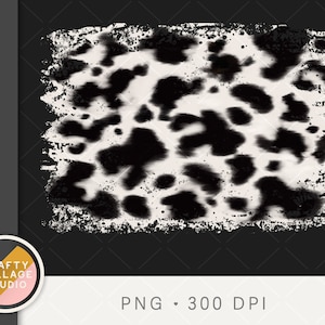 Western Cow Print PNG for Sublimation, Cowhide Png Sublimation Design, Cow Sublimation Background, Backsplash, Black and White Print File