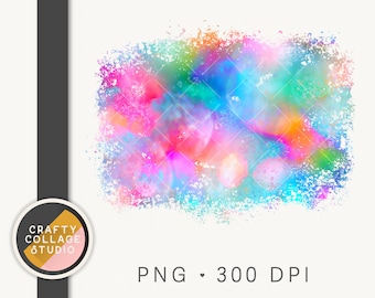 Rainbow PNG Sublimation File, Bokeh Photography Background Sublimation Backsplash for Tumblers, Rainbow Colorful Splatter Watercolor PNG