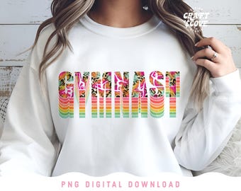 Gymnast PNG Sublimation File, Gymnastics Shirt Design File, Tie Dye Leopard Print Gymnast Sublimation Png, Gift for Gymnast Download