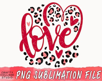 Miłość PNG Sublimacja Obraz, Ręcznie Napisane Miłość png, Serce Z Nadrukiem W Panterkę, Projekt Koszulki Walentynkowej, Miłość Clipart Serce, Walentynki Miłość Png