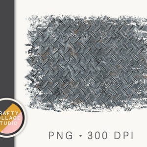 Checker Plate Rusty Metal PNG for Sublimation Design Download, Rusty Steel PNG, Steel Background Distressed Grunge Backsplash for Men PNG
