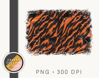 Tiger Stripes PNG Sublimation File, Tiger Background for Sublimation Distressed Animal Print Backsplash Sublimation Png for Tumbler, Orange