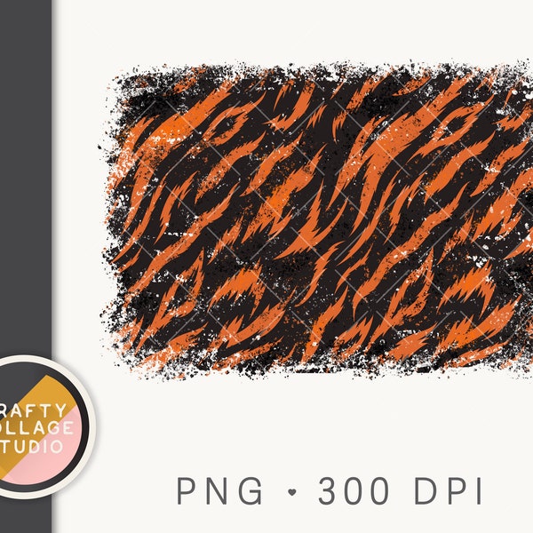 Tiger Stripes PNG Sublimation File, Tiger Background for Sublimation Distressed Animal Print Backsplash Sublimation Png for Tumbler, Orange