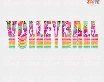 Volleyball PNG File for Sublimation, Volleyball Sublimation Designs Download Print File for DTG, Volleyball Love, Mom, Leopard Neon Retro