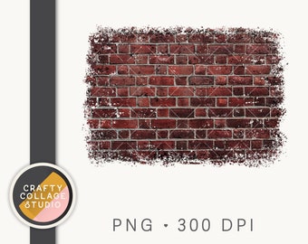 Red Brick PNG Sublimation Datei, Backstein Hintergrund für Sublimation Distressed Brick Backsplash Sublimation Png für Tumbler, Brick Wall png