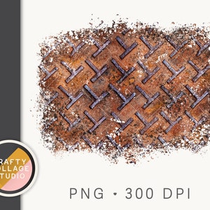 May include: A digital image of a rusty metal texture with a diamond pattern. The edges of the image are faded and worn, giving it a distressed look.