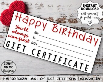 Printable Naughty Gift Certificates