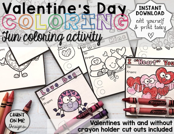 Valentine's Day Coloring Valentines