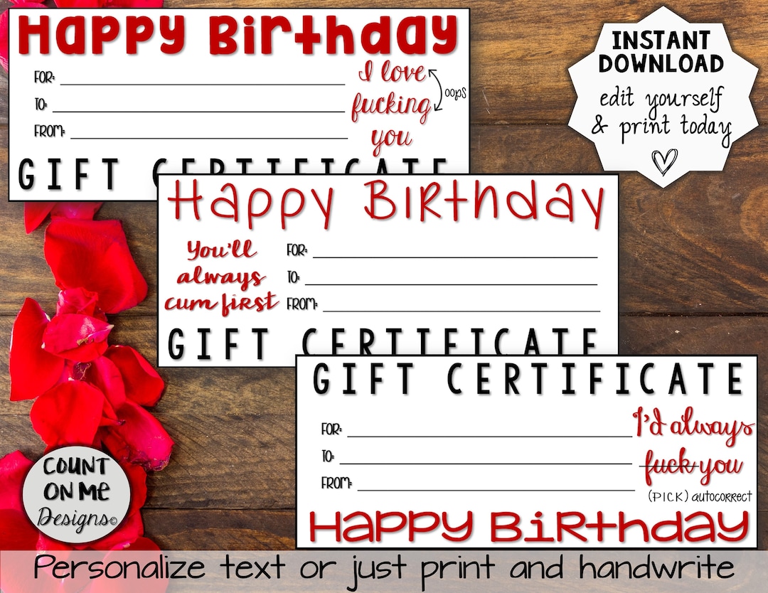 Printable Naughty Gift Certificates - Etsy