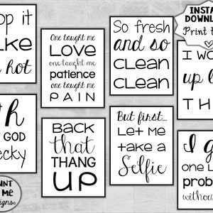 Bathroom Song Quote Wall Art