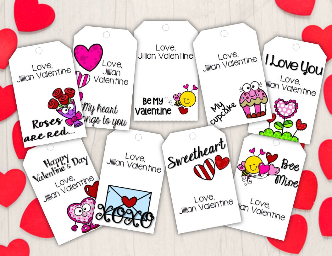 Printable Valentine's Day Gift Tags - Etsy