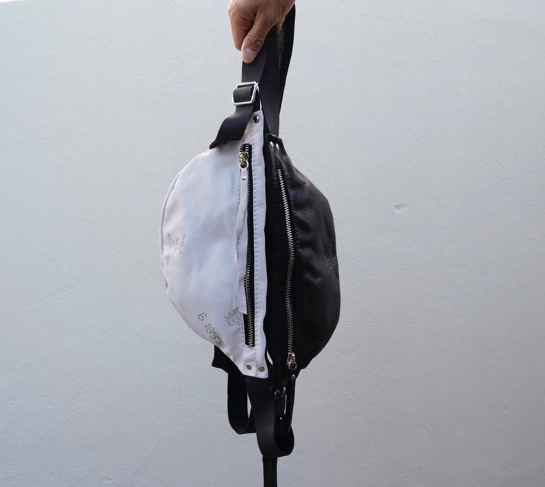 Extra light high quality leather fanny pack bumbag waistbag