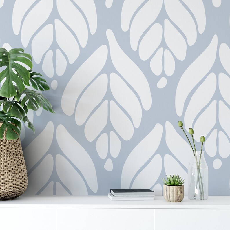 Modern Floral Wallpaper. Removable and Self Adhesive. Peel and Etsy Canada