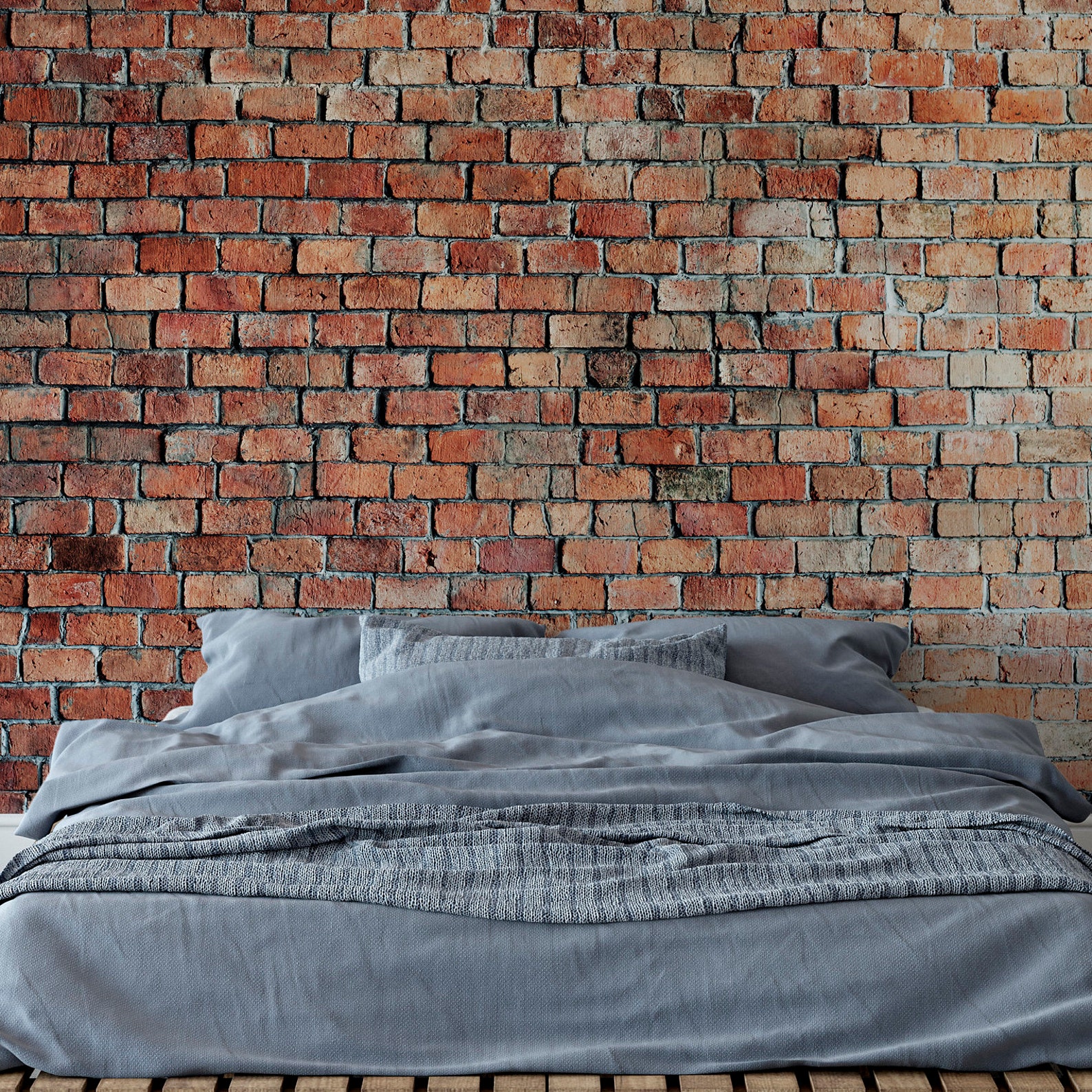 Red Brick Mural Wallpaper. Red Brick Mural. Removable and Self Etsy