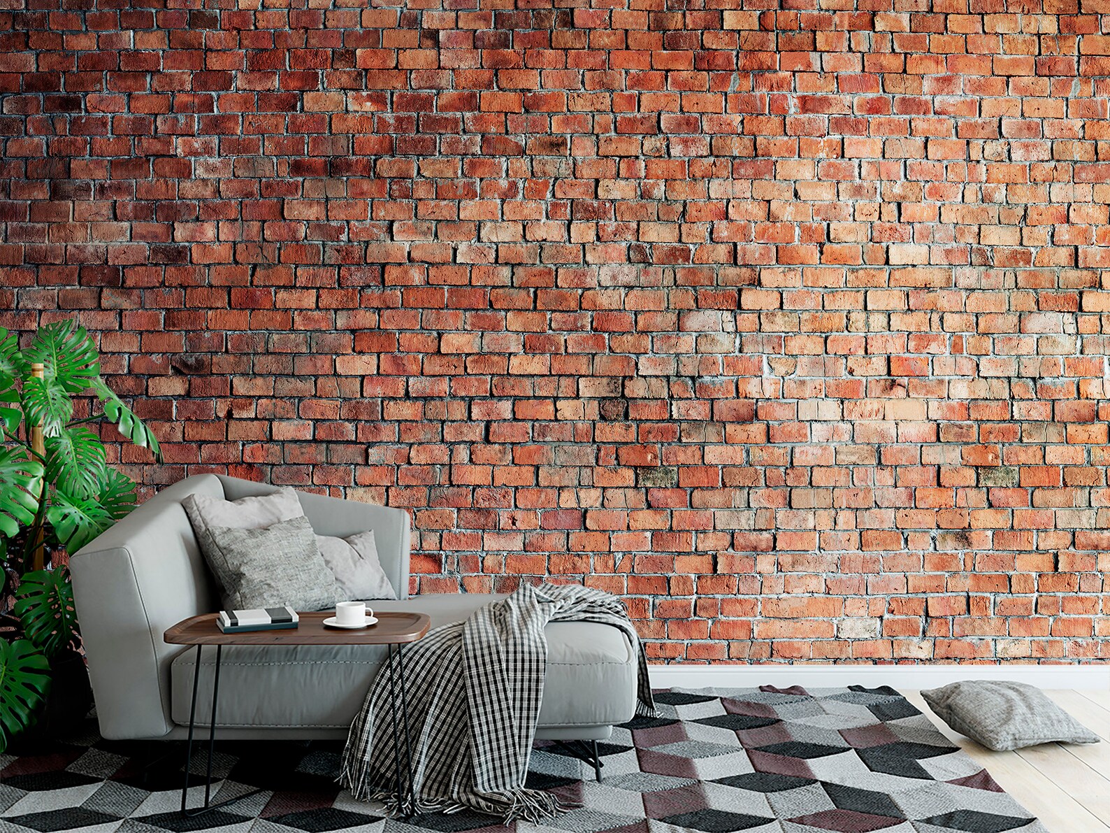 Red Brick Mural Wallpaper. Red Brick Mural. Removable and Self Etsy