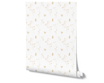 Gold Floral Wallpaper. Removable and Self Adhesive. Peel and Stick ...