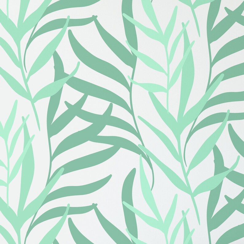 Any Size Peel and Stick Wallpaper Any Color Available. Self Adhesive Removable Green Floral Wallpaper Accent Wall Pastel Green