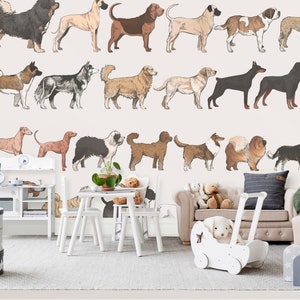 Ultimate Dog Wallpaper. Hand Drawn Design. Removable and Self Adhesive.