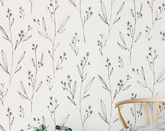 Modern and Minimal Wallpaper. Removable and Self Adhesive. Peel and Stick and Traditional Wallpaper. Accent Wall. Any Color Available.