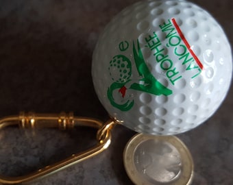 golf ball keychain advertising French perfume trophy Lancôme key ring French vintage perfume