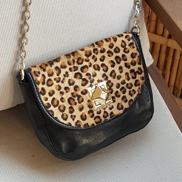 Guess sac cuir et imprimé panthère léopard bandouliere pour femme