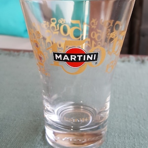 Martini glasses aperitif advertising vintage French bistro glass