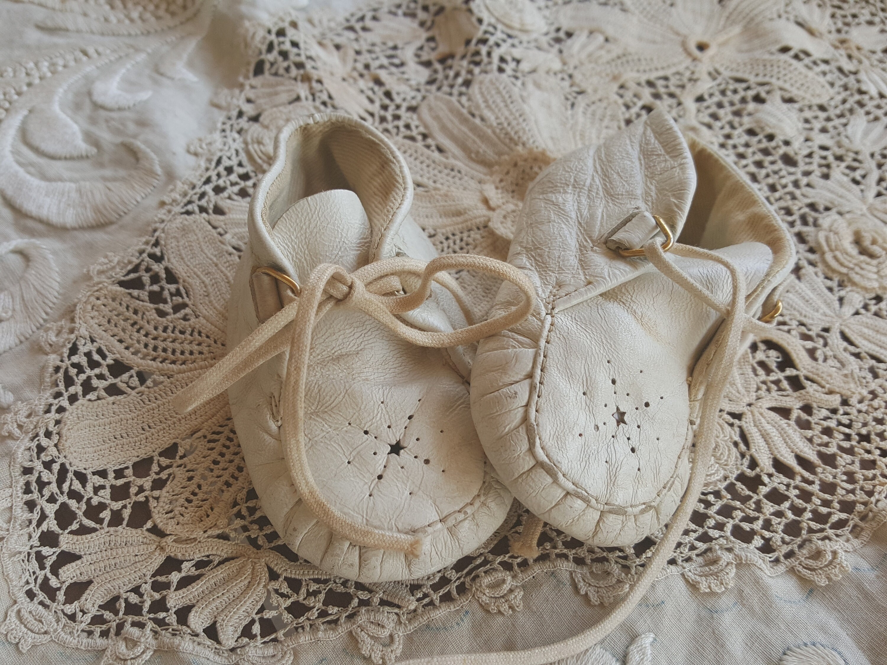 Absorba French Vintage Leather Baptism Baby Booties India