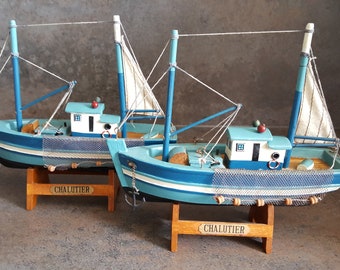 vintage wooden boats typical french trawler brittany normandy model