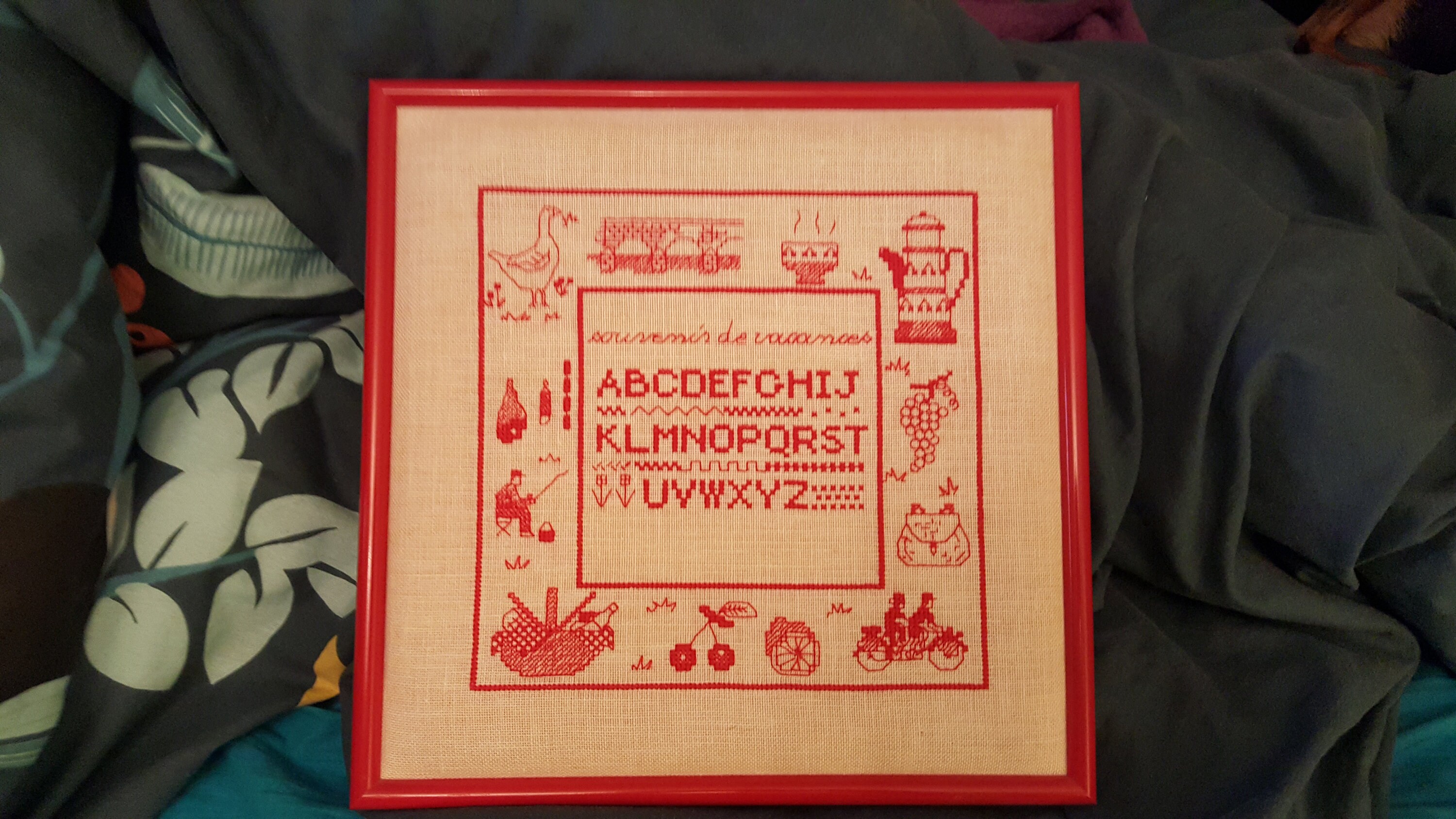 Broderie Abécédaire Français Hand Made Fait Main Français