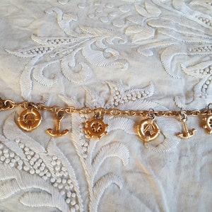 Agatha gold bracelet with marine charm links, summer sea, vintage Paris