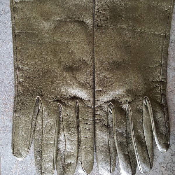 gants femme cuir doublure soie vintage français