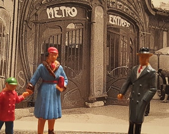 Figurines Starlux vintage Paris France collection diorama