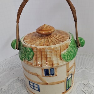 Vintage Majolica Japanese Biscuit Jar