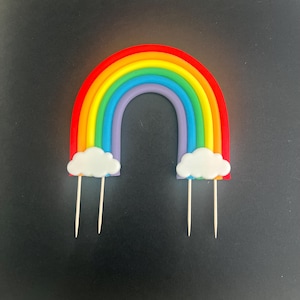 Edible Rainbow cake topper decoration. Sugar paste fondant.