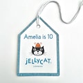 Jelly Tag cake topper personalised tag name and age. Cake Decoration, layered Card Topper, Order before 1pm for same day dispatch.