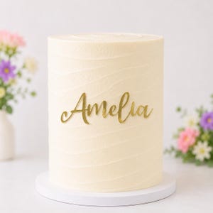 Name charm Cake Topper, custom Cake Decoration, Name Charm, Mirror Card Topper, bento cake, sheet cake. Order before 1pm same day dispatch