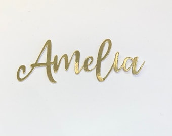 Name charm Cake Topper,  custom Cake Decoration, Name Charm, Mirror Card Topper, Cake name charm. 3 sizes