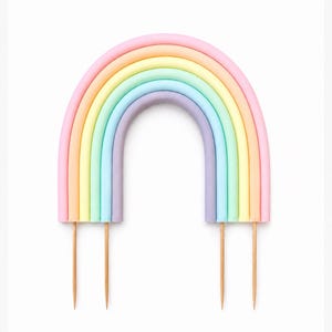 Edible Rainbow Cake topper, decoration. Sugar paste, fondant, pale pastel. 1st birthday, unicorn rainbow. FAST DISPATCH