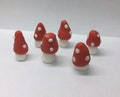6 edible toadstools cake topper decoration. Sugar paste, fondant, Fairy cake topper. Trolls. classic colour or rainbow colours available.