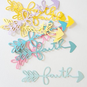 Word Faith Die Cut Out ( Fabrication de cartes , Confettis, Découpage, Scrap Booking )