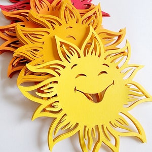 Sunshine Sun Die Cut Out ( Scrap Booking, School Decor, Spring Decoration, Garlands )