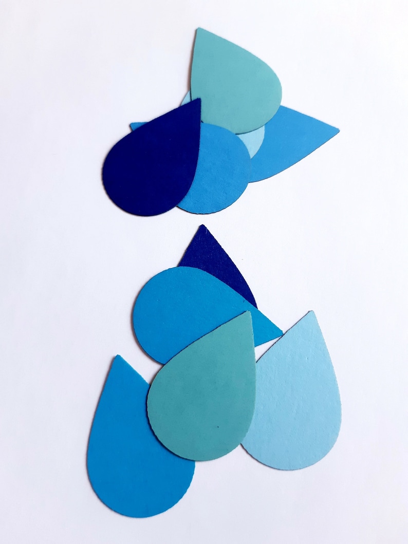 Raindrop Die Cut Outs Scrap Booking Baby Showers Party Etsy