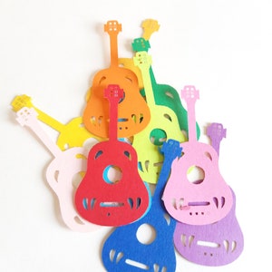 Guitar Die Cut Outs (Reserva de chatarra, Embellecimientos, Decoupage, Decoración de fiesta, Decoración musical)