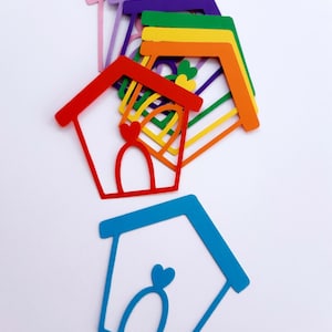 Hond huis sterven uitgesneden (hond decoratie, dierenasiel Decor, slingers, Confetti, Collages, schroot boeken)